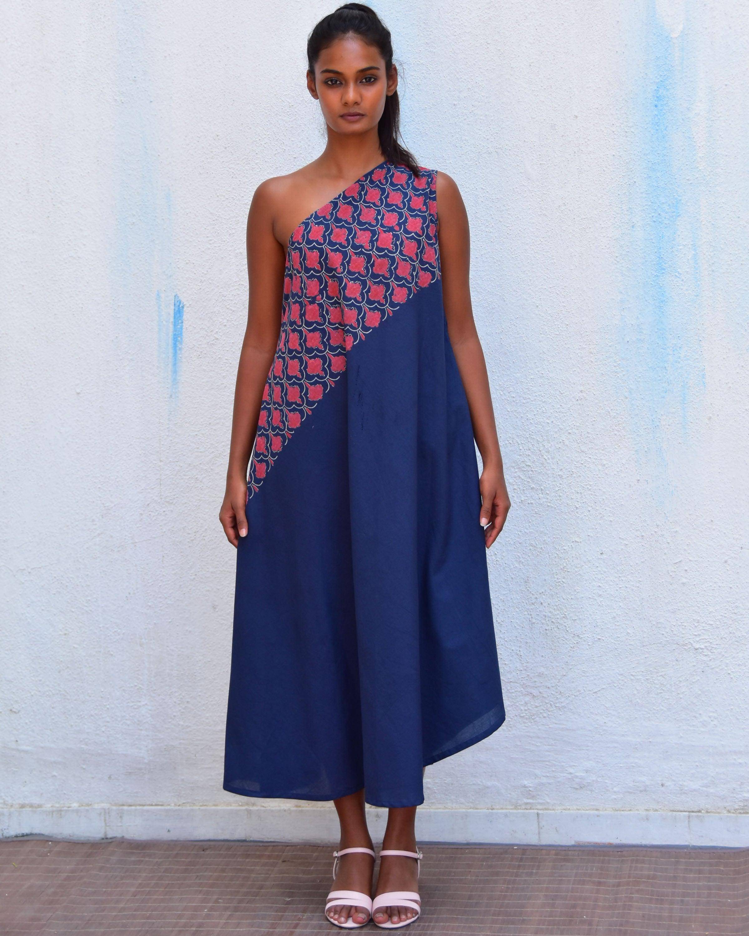 Mystic Sea Handblockprinted Cotton Dress-Sor