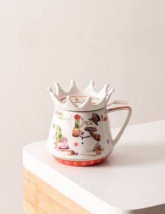 Christmas Carol Mug w/ lid, & seive