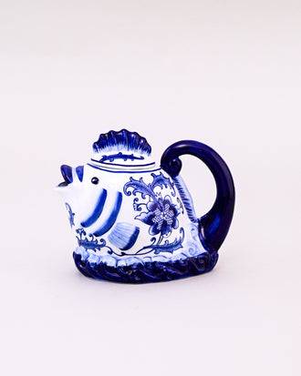 Blue & White Fish Motif Tea Kettle