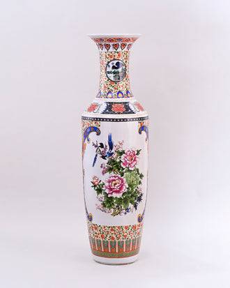 Regal Blossom & Songbird Tall Floor Vase - 125 cm