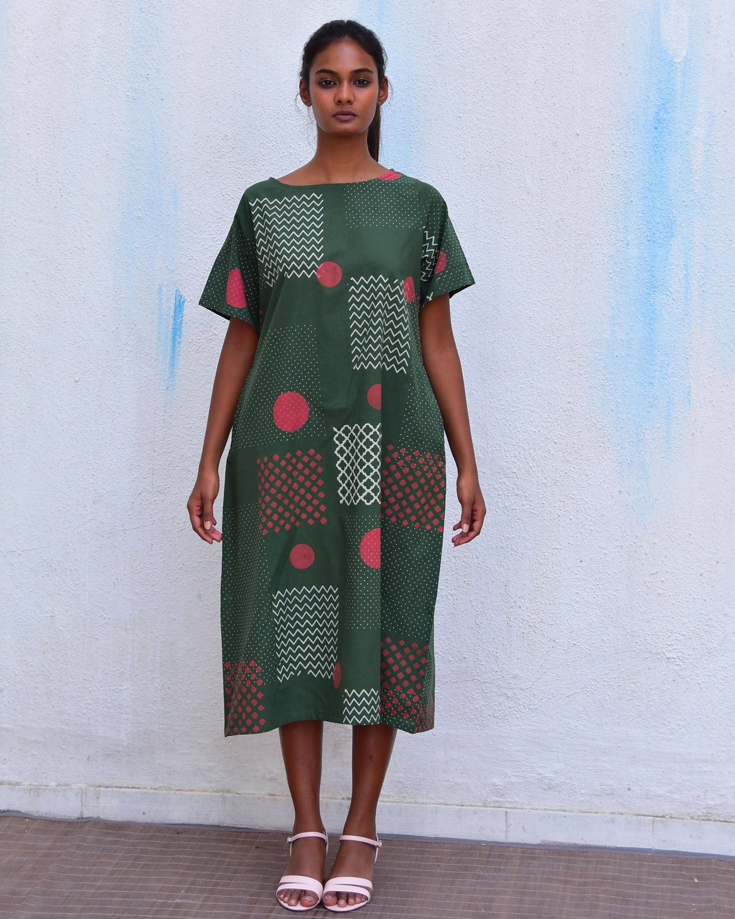 Agatha's Mind Handblockprinted Cotton Dress-Sor