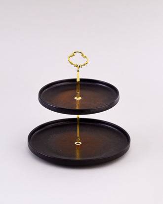 Charcoal Eclipse 2-Tier Cake Stand