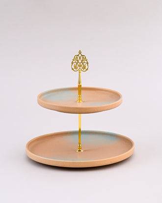 Golden Drift Matte 2-Tier Cake Stand