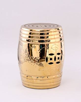 Radiant Golden Garden Stool