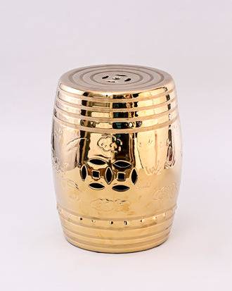 Radiant Golden Garden Stool