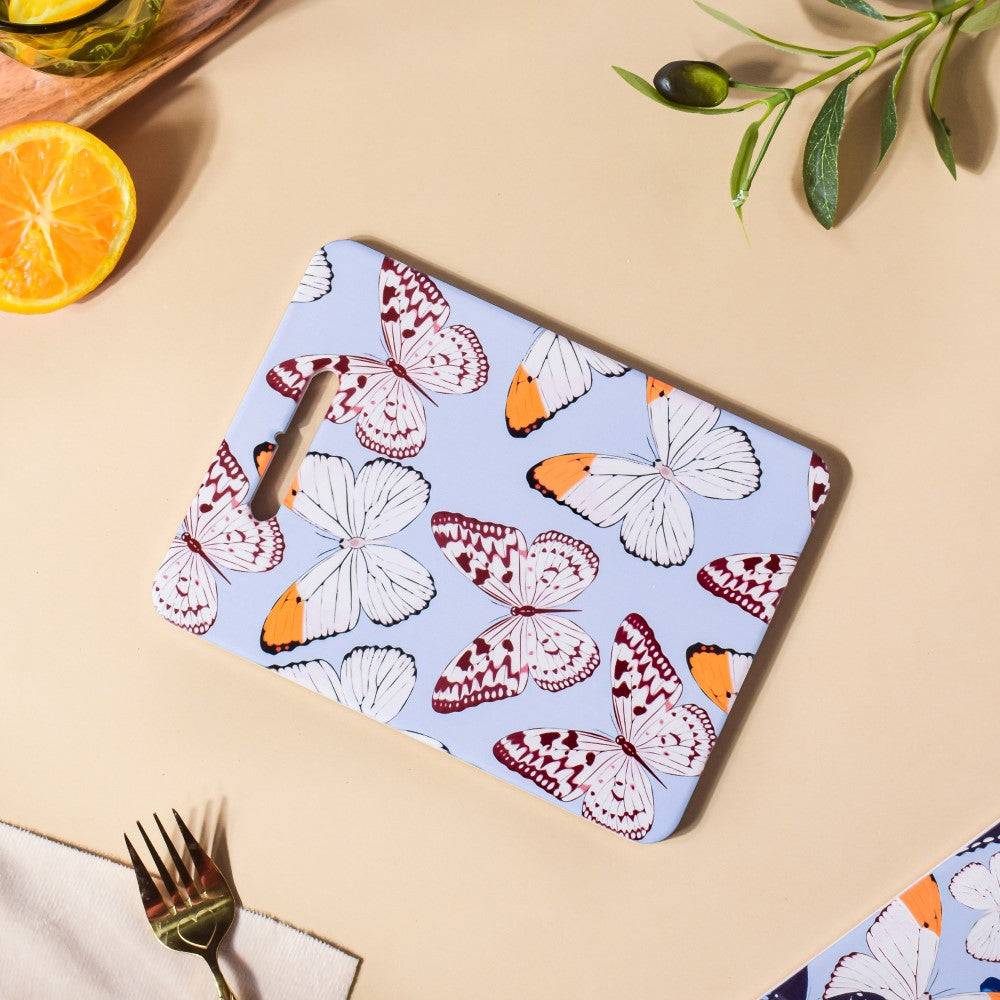 Butterfly Gardenia Platter with Cork Base 7.5 Inch