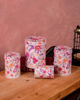 Vintage Floral Storage Canister - Set Of 4