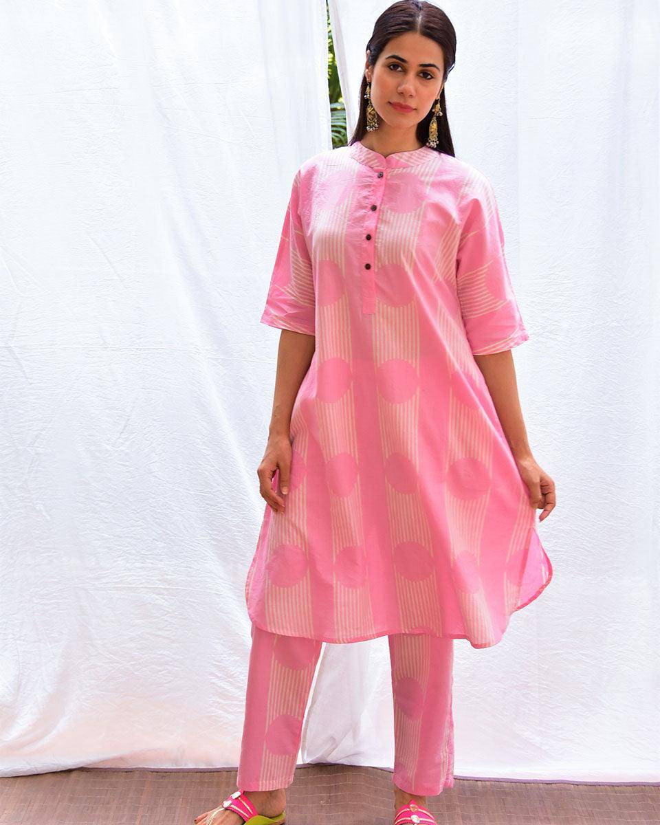 Gulistan Handblockprinted Cotton Kurta Set Of 2-Sor