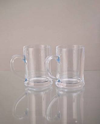 Faceted Radiance Clear Glass Mug - Set of 2