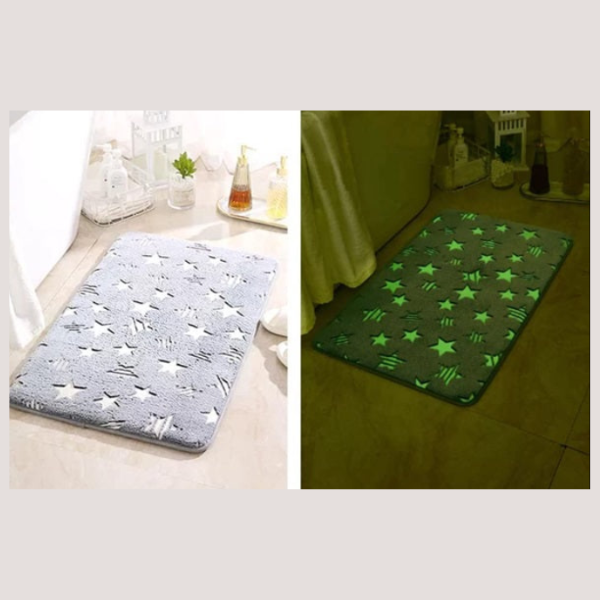 Microfiber Non-Slip Night Glow Mat (Random Print) – Glow-in-the-Dark Bathroom & Kitchen Rug, Soft, Washable & Anti-Slip Mat Buy @ ₹299