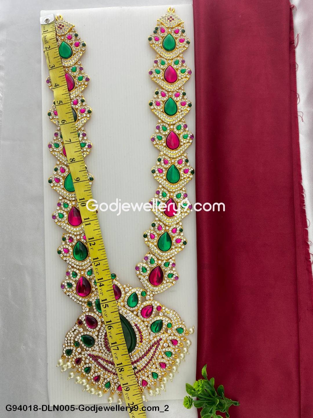 Deity Alankaram 1 Step Long Haram Necklace for God Murti