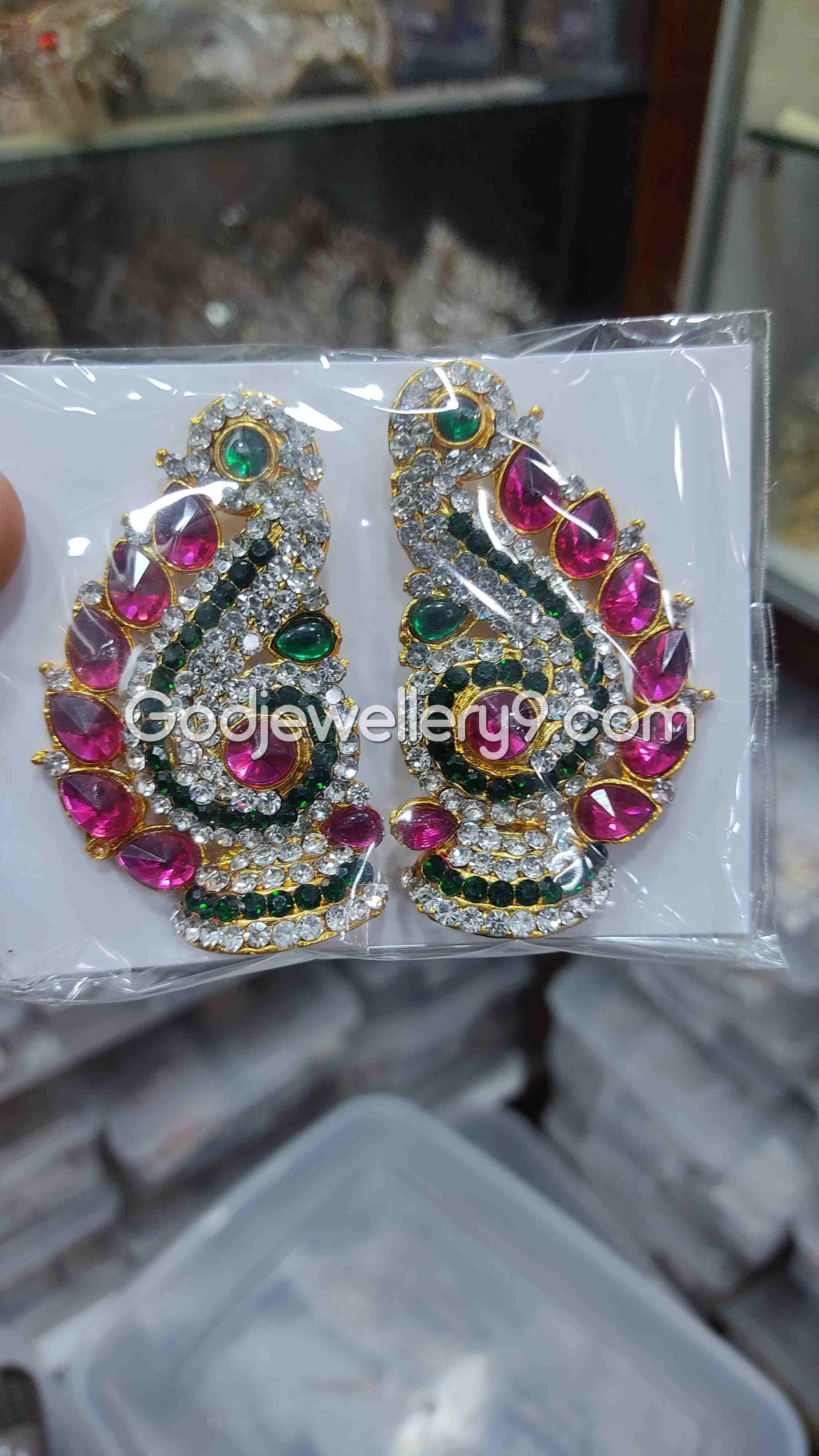 Deity Amman Earrings karna Pathakam Jewellery God G44