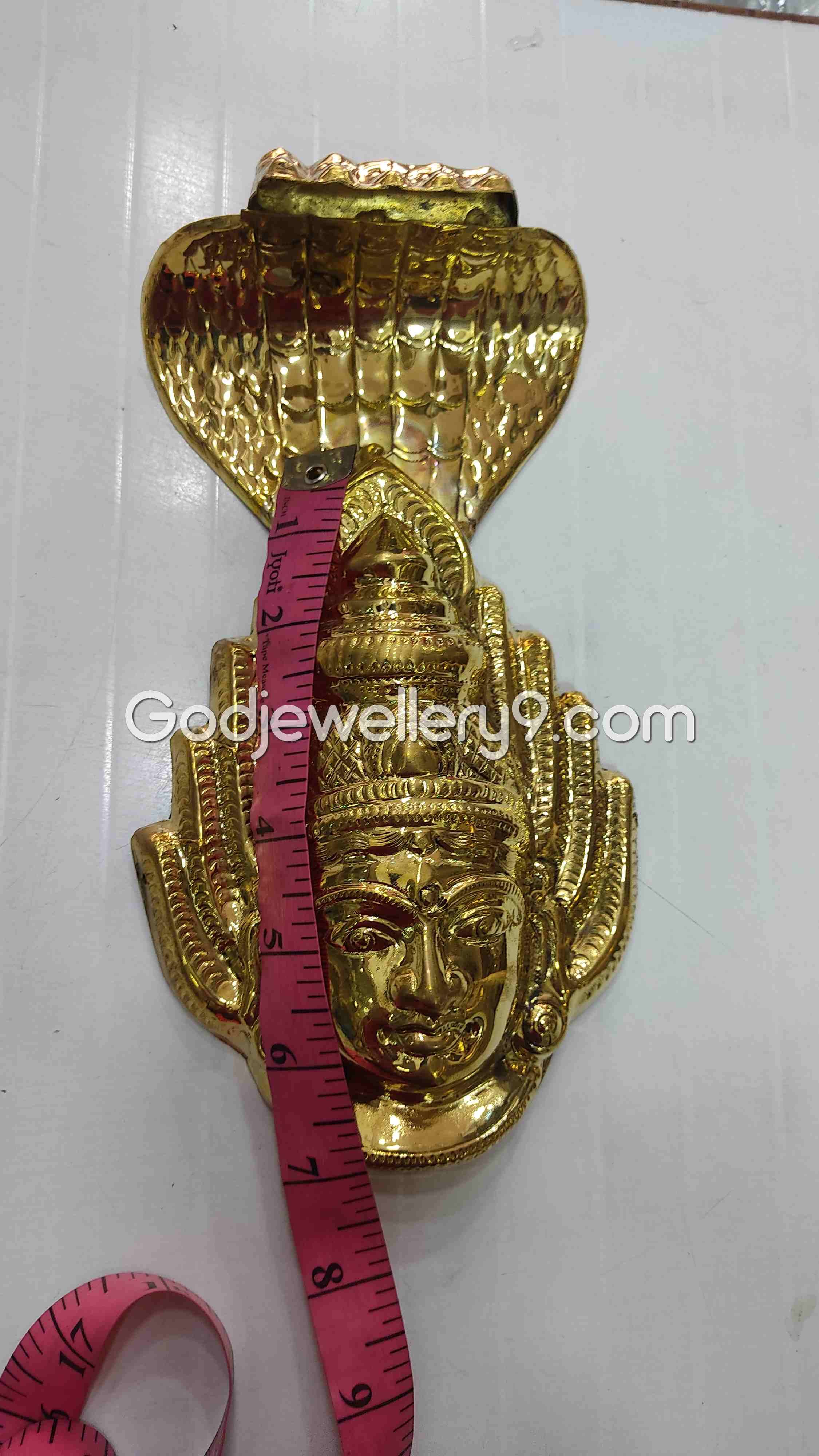 Deity Ammavaru Brass Face With Snake R1
