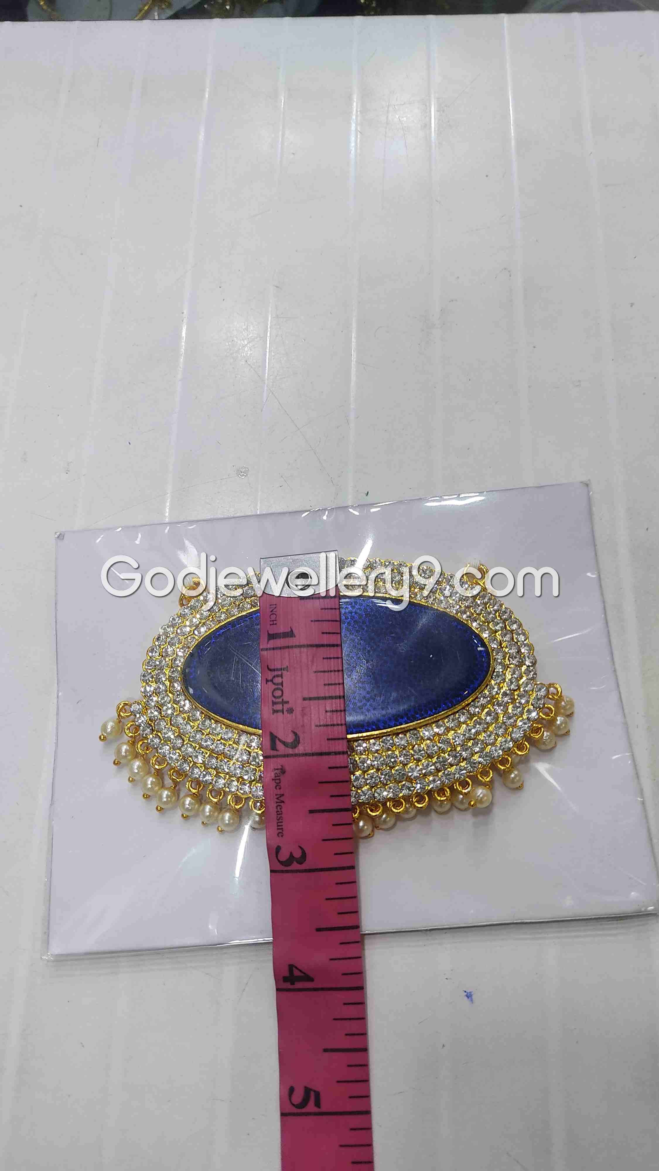 Deity Big Blue Oval Stone Dollar Pendant Jewellery For God G32