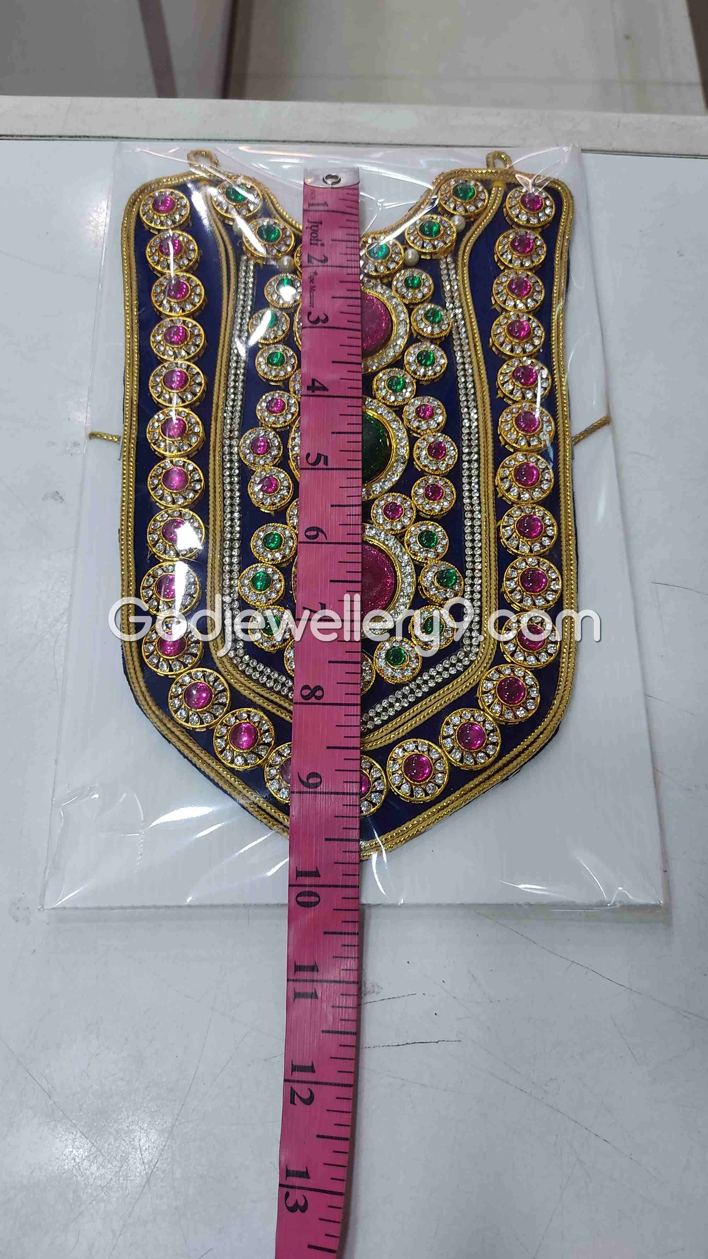 Deity Blue Long Kavasam Haram MultiColor God Necklace Jewellery