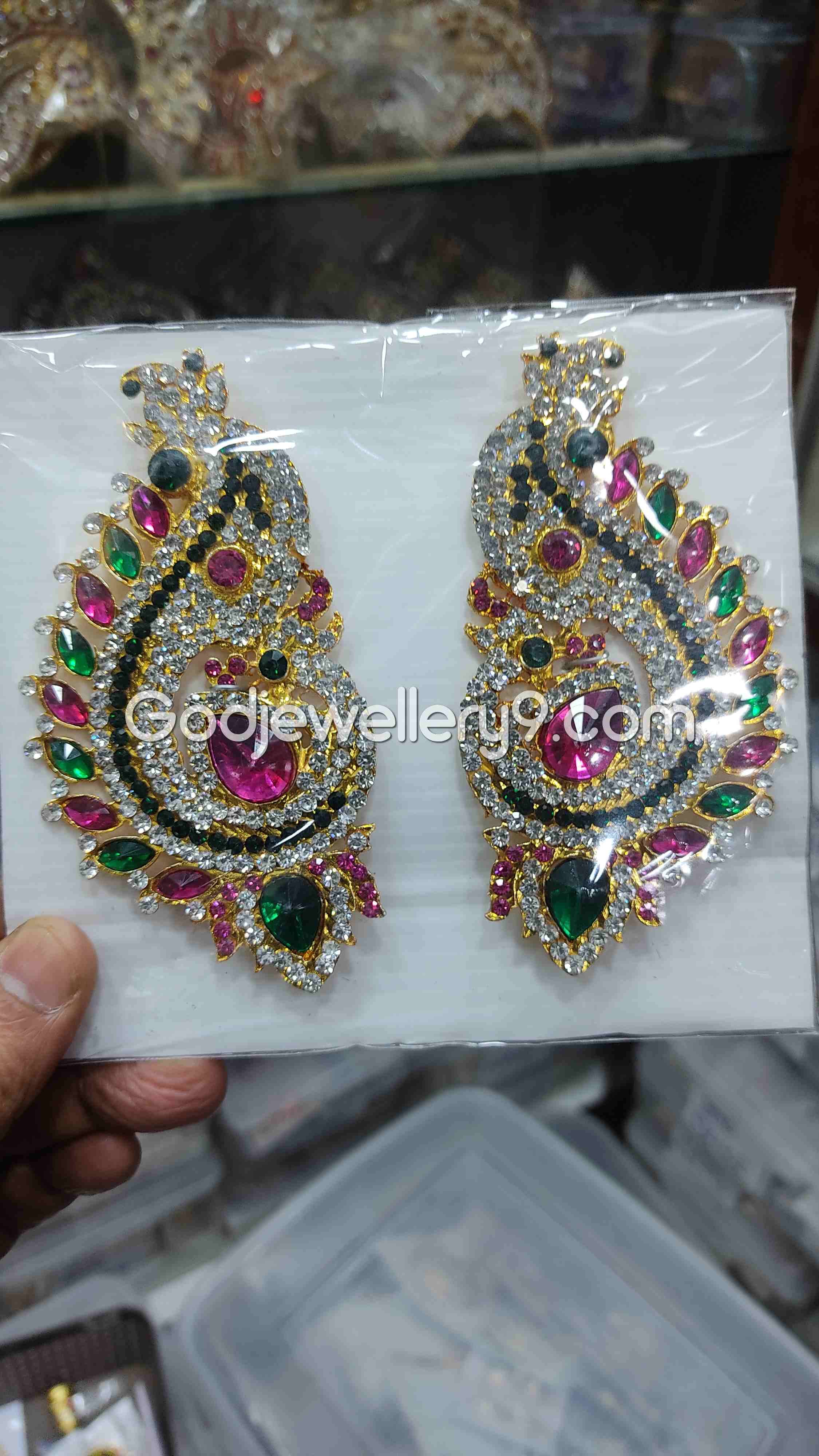 Deity God Earrings Amman karna Pathakam Jewellery G46