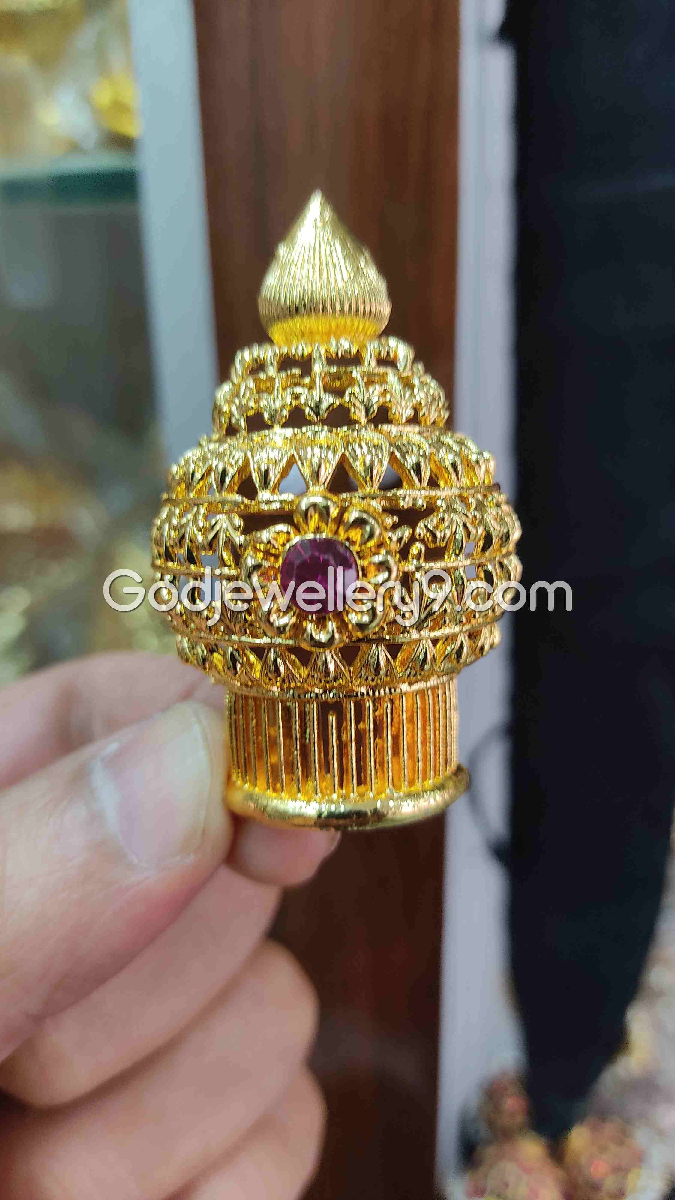 Deity God Gold Plated Small Half Crown Mukut Kireetam R3