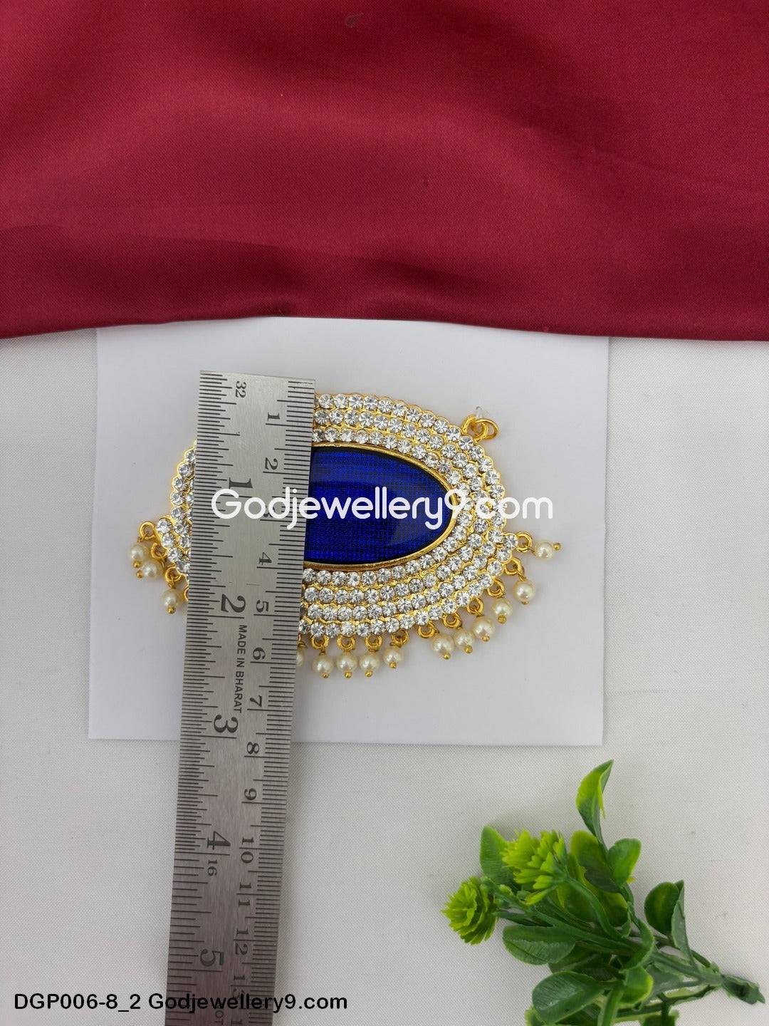 Deity God Jewelley Blue Dollar Pendant Swami Alankaram Chest Ornaments