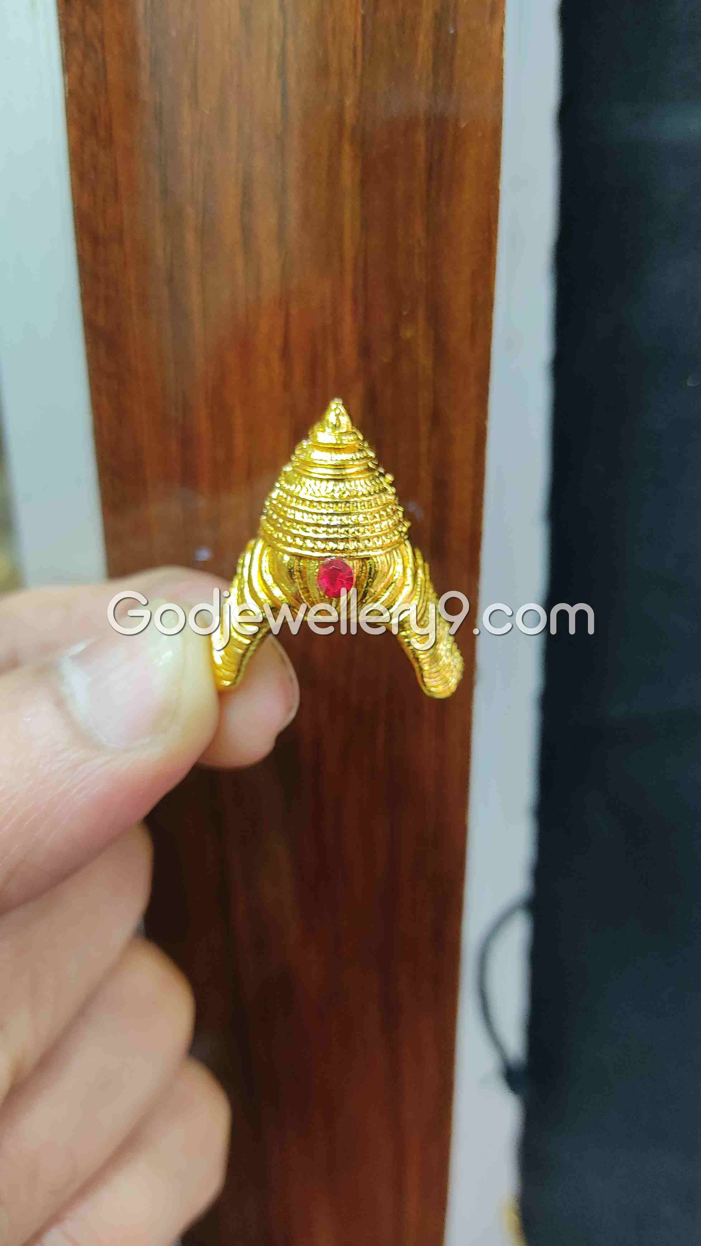 Deity God Mukut Small Half Crown Gold Plated Kireetam R10
