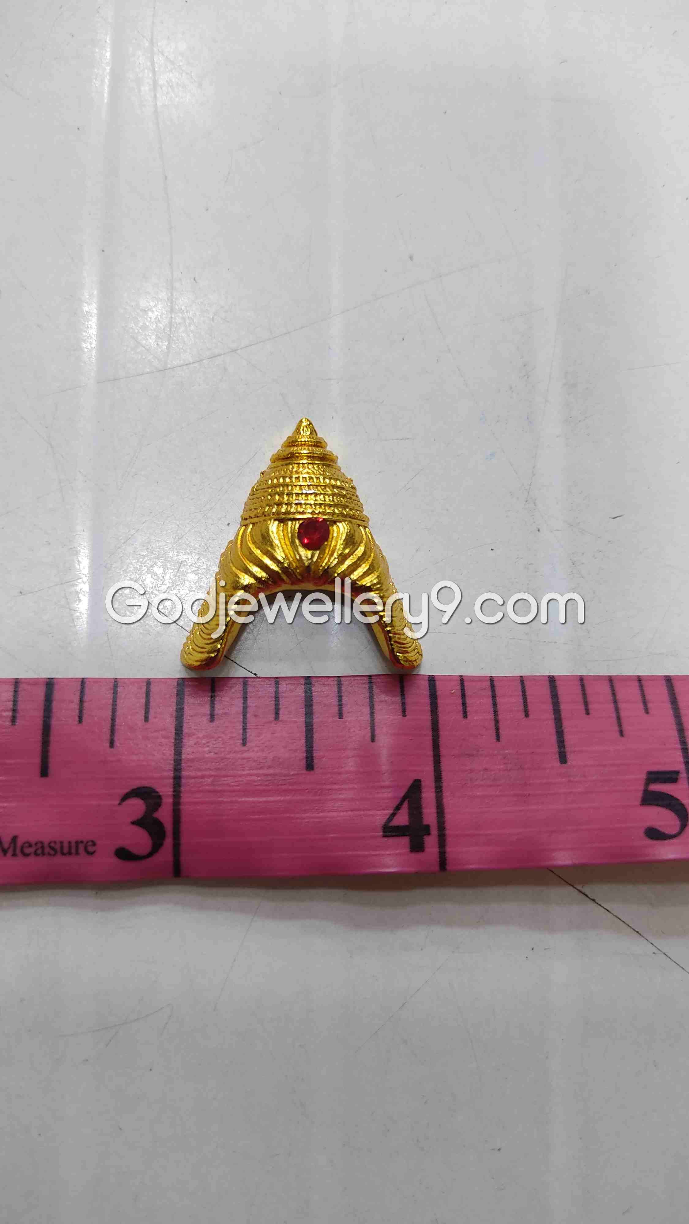 Deity God Mukut Small Half Crown Gold Plated Kireetam R10