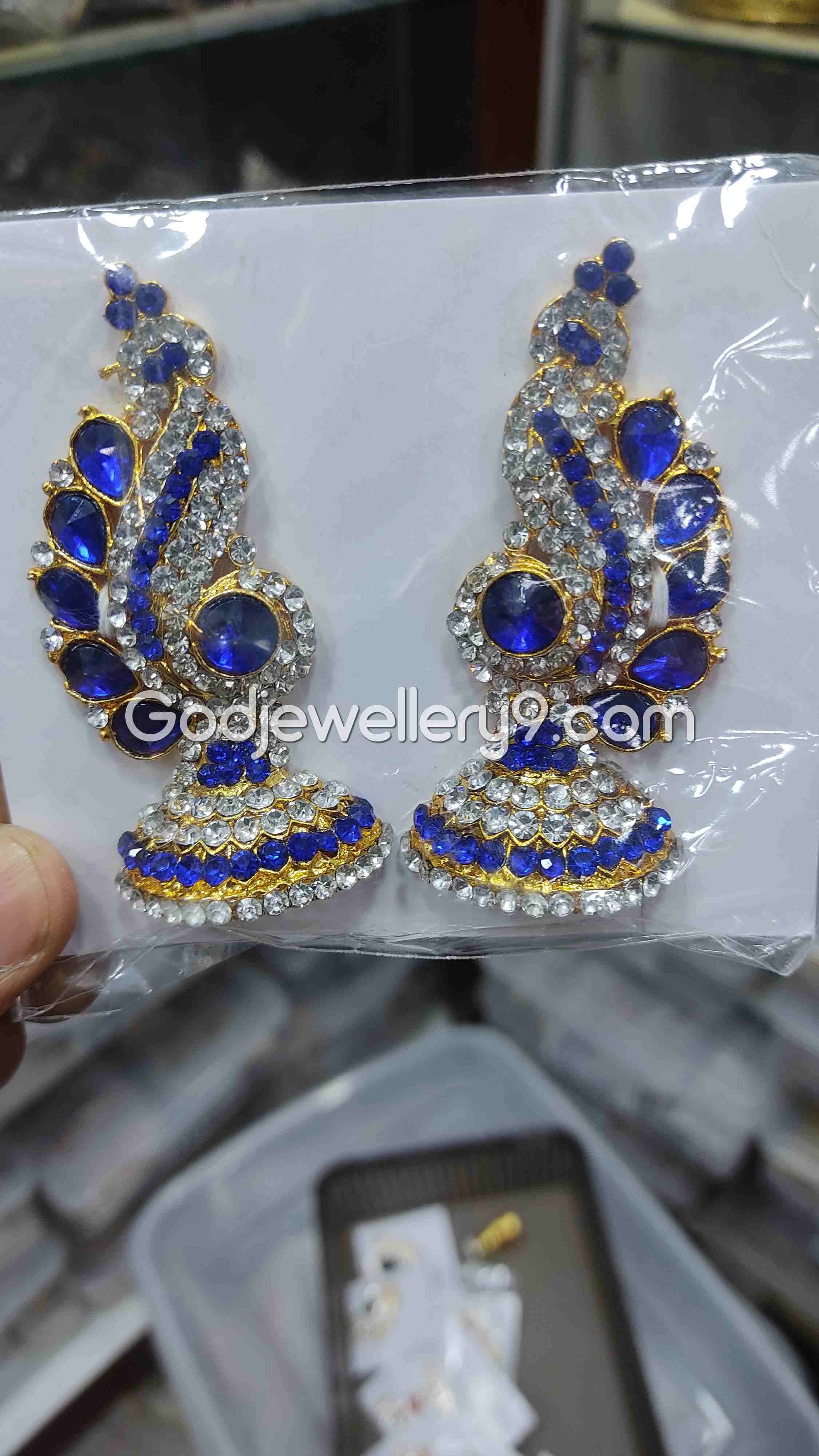 Deity God Stone Earrings karna Pathakam Jewellery G47