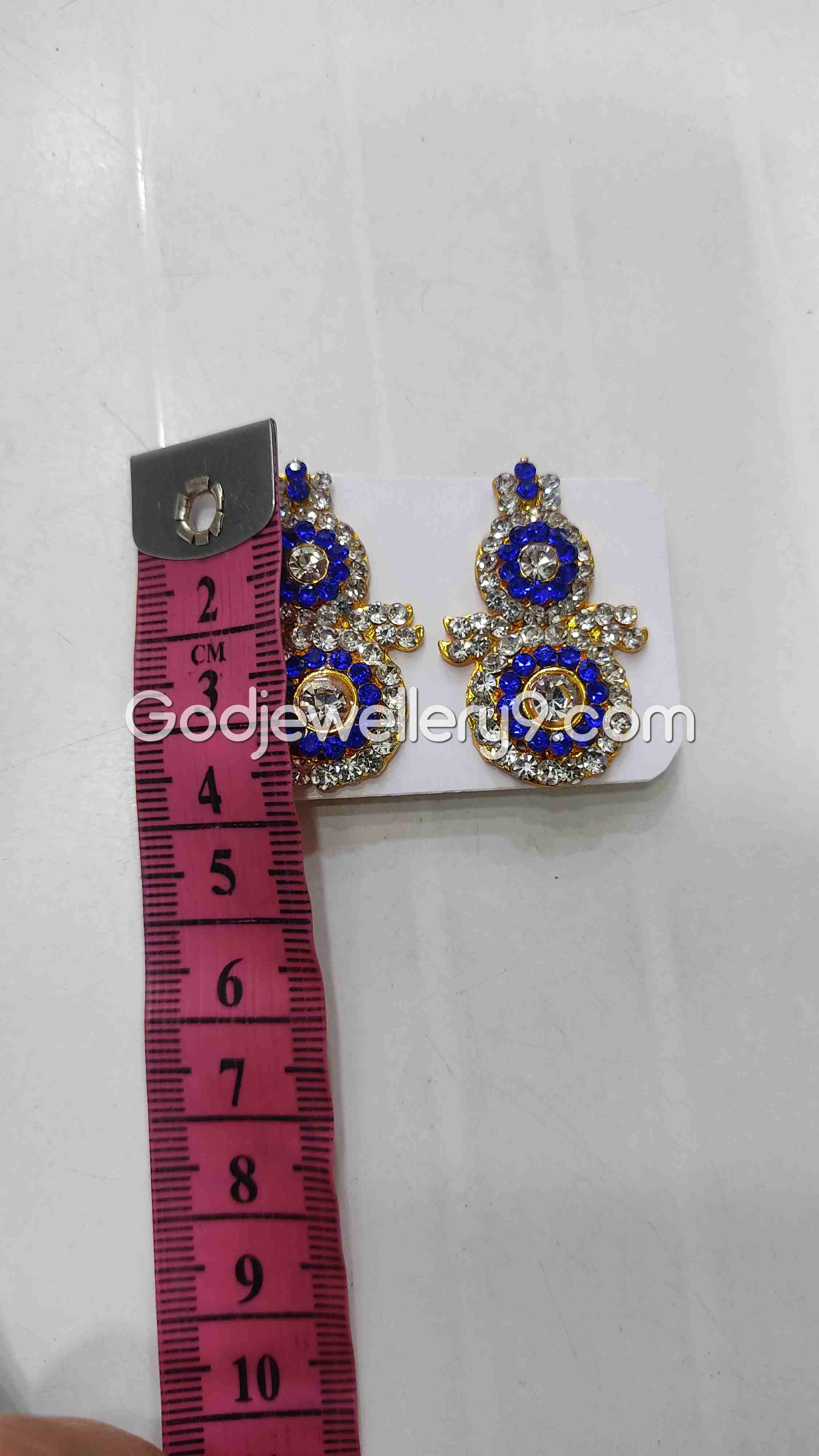 Deity God karna Pathakam Blue Earrings For Amman G17