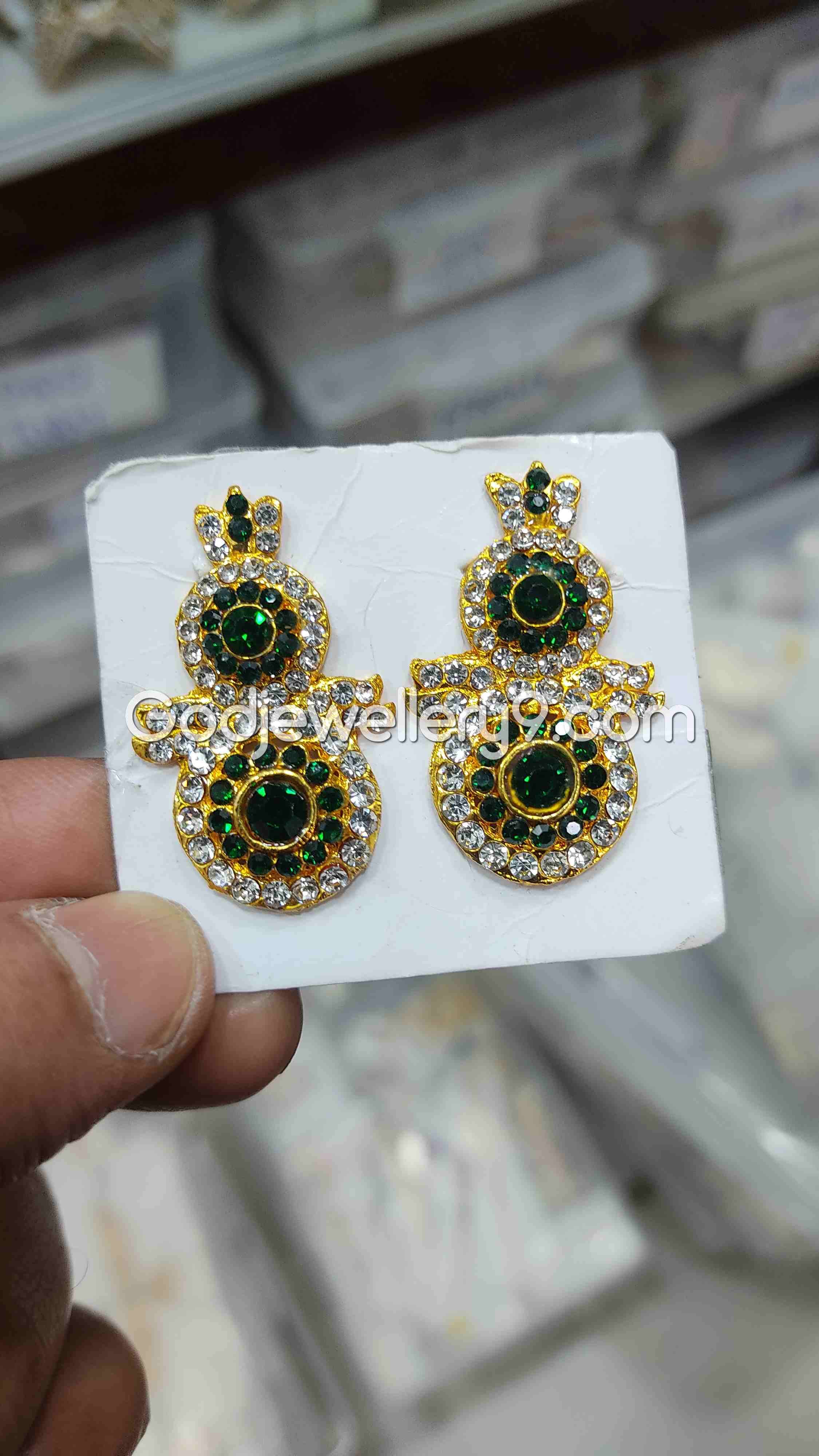 Deity God karna Pathakam Green Earrings For Amman G18