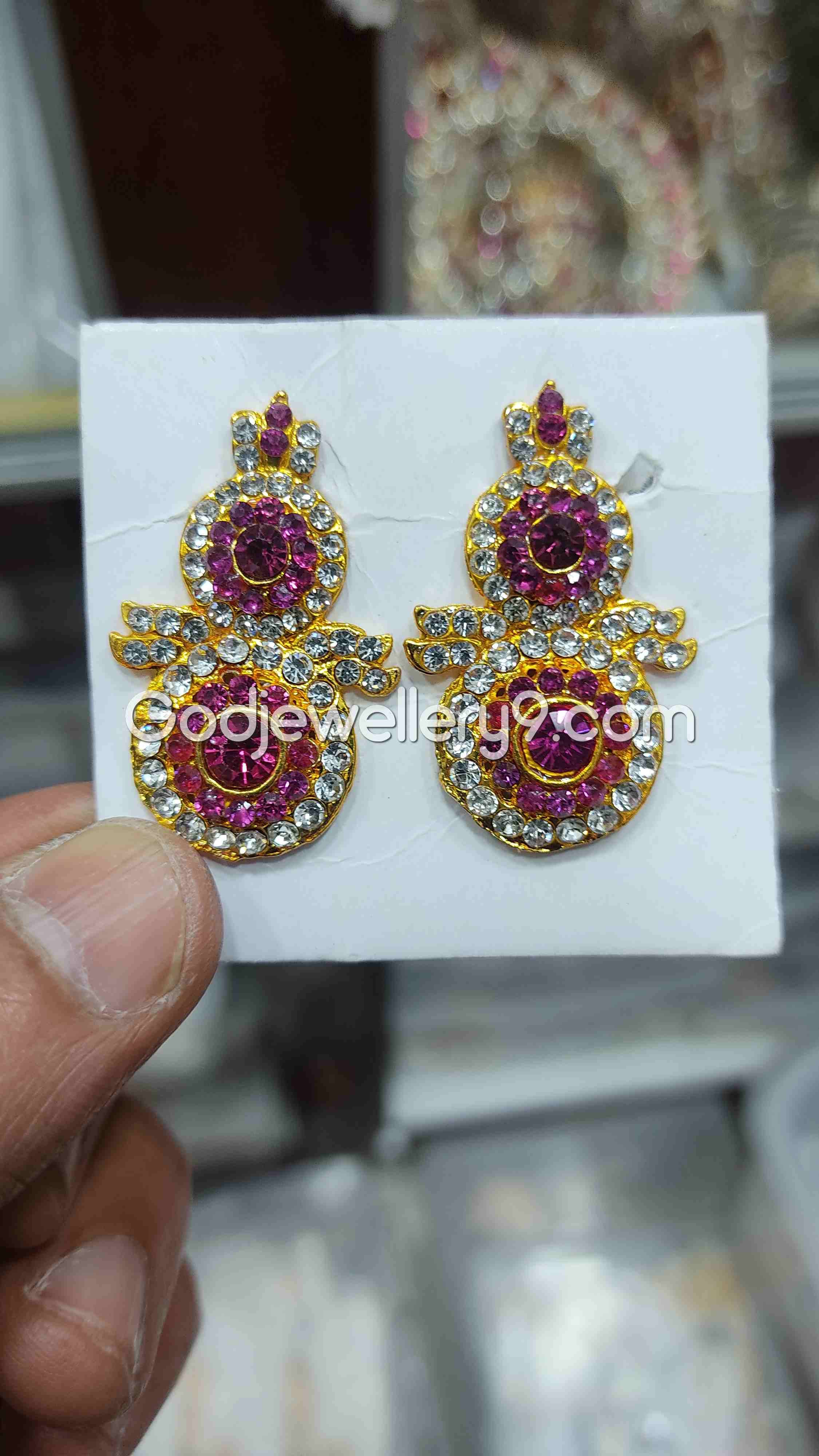Deity God karna Pathakam Pink Earrings For Amman G20
