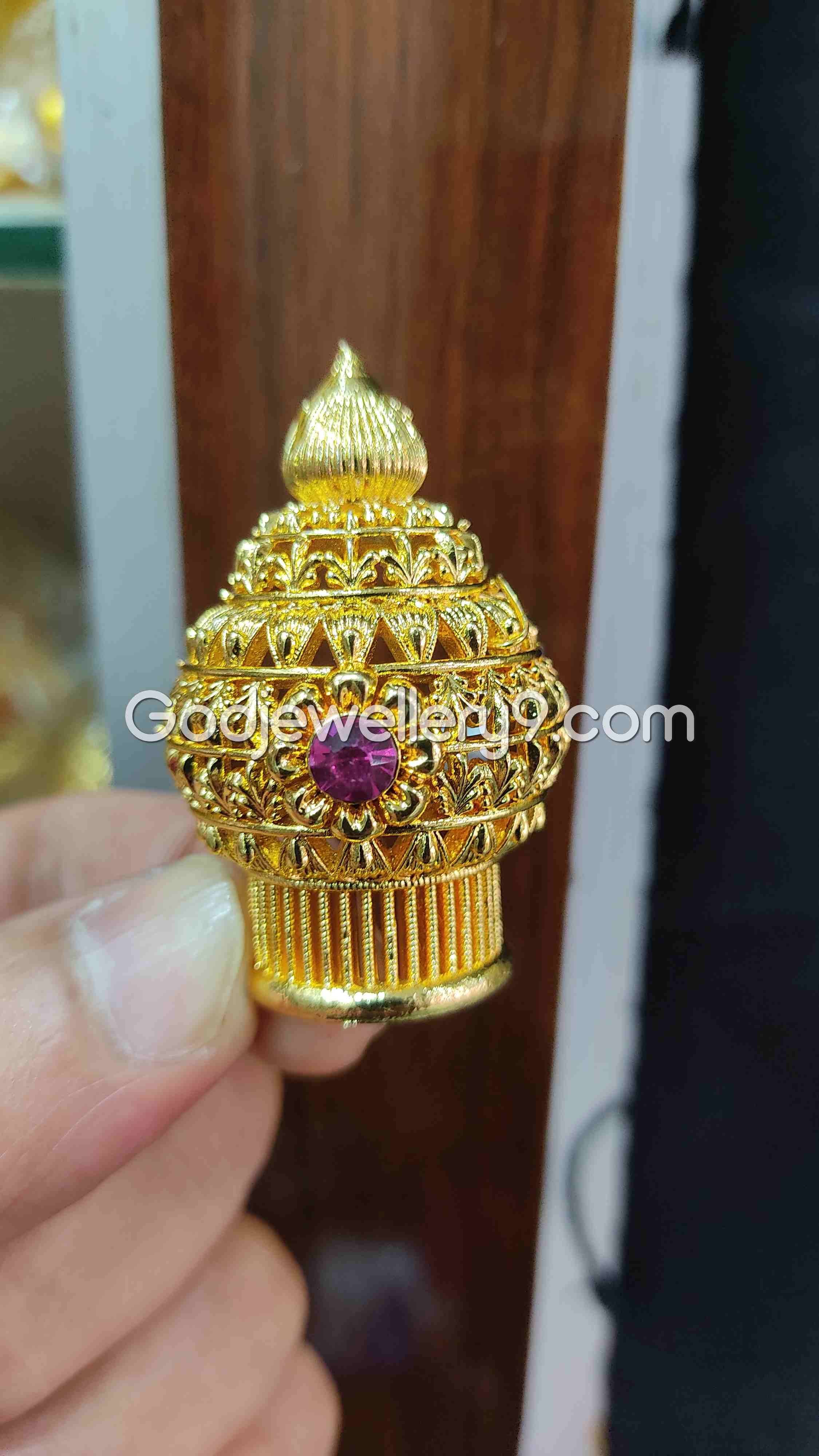 Deity Gold Plated Small Half Crown Mukut Kireetam For God R4