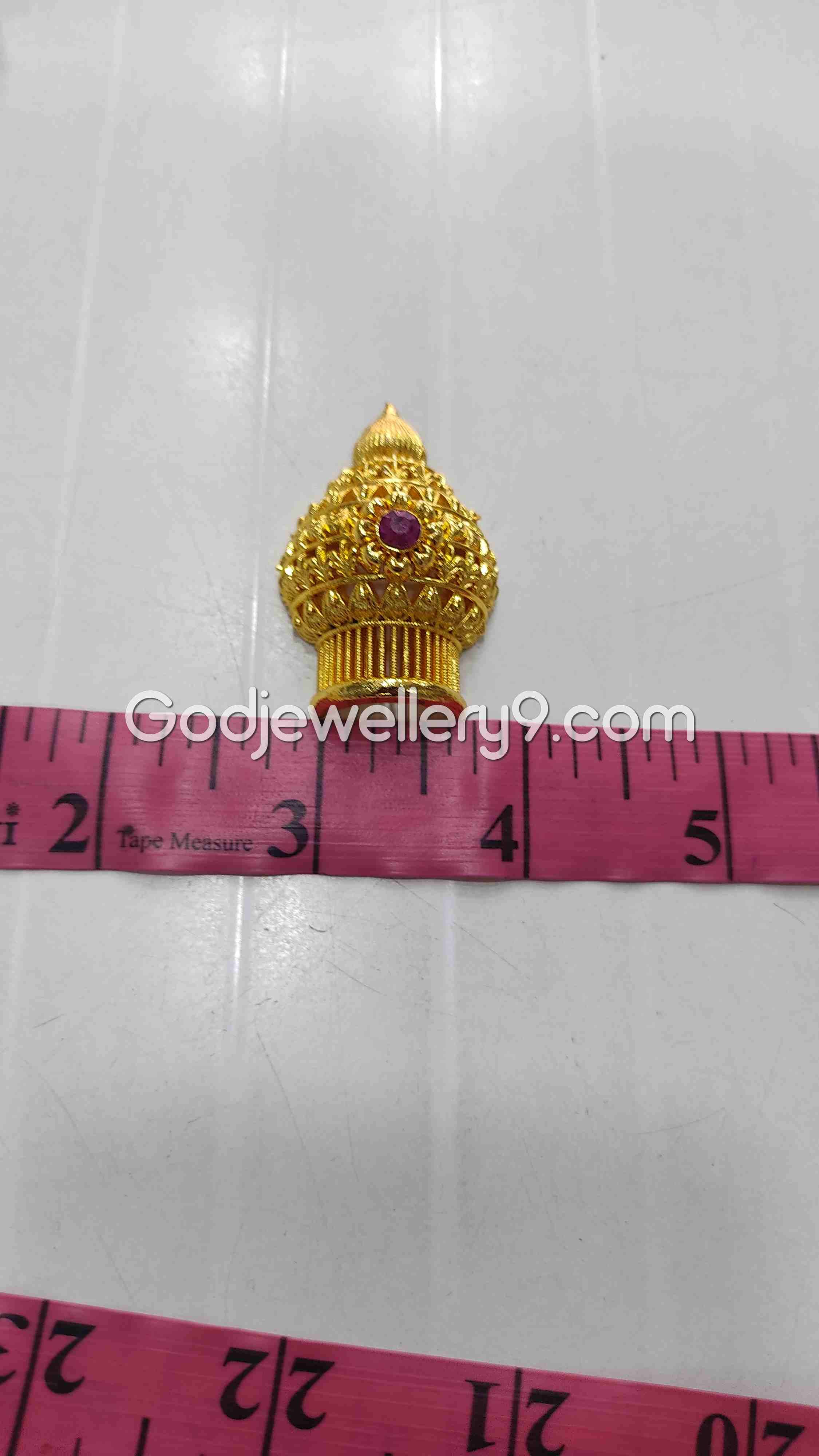 Deity Gold Plated Small Half Crown Mukut Kireetam For God R4