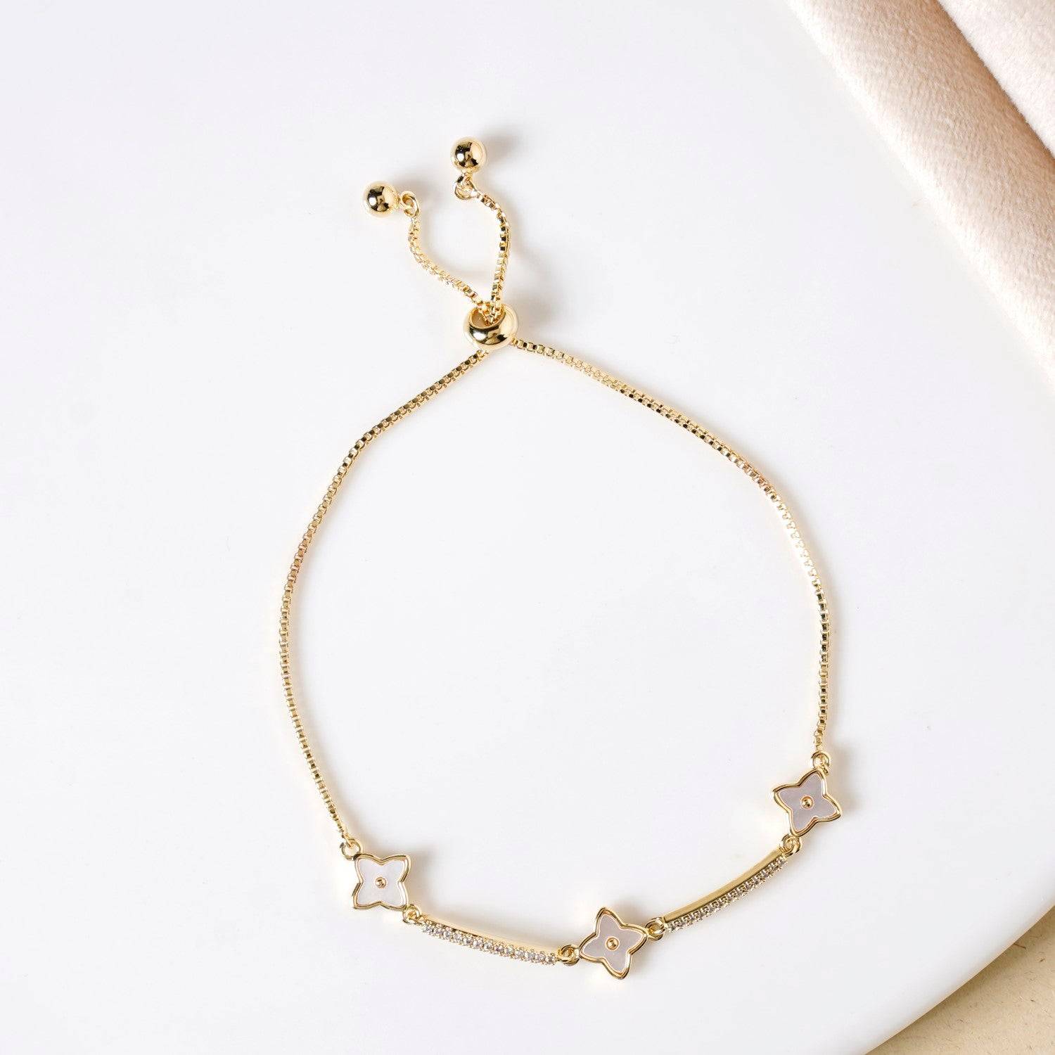 Delicate Blooms Gold Chain Bracelet