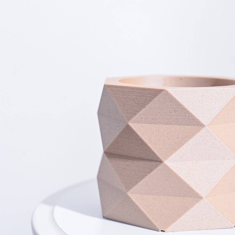 Faceted prism Wooden Pot