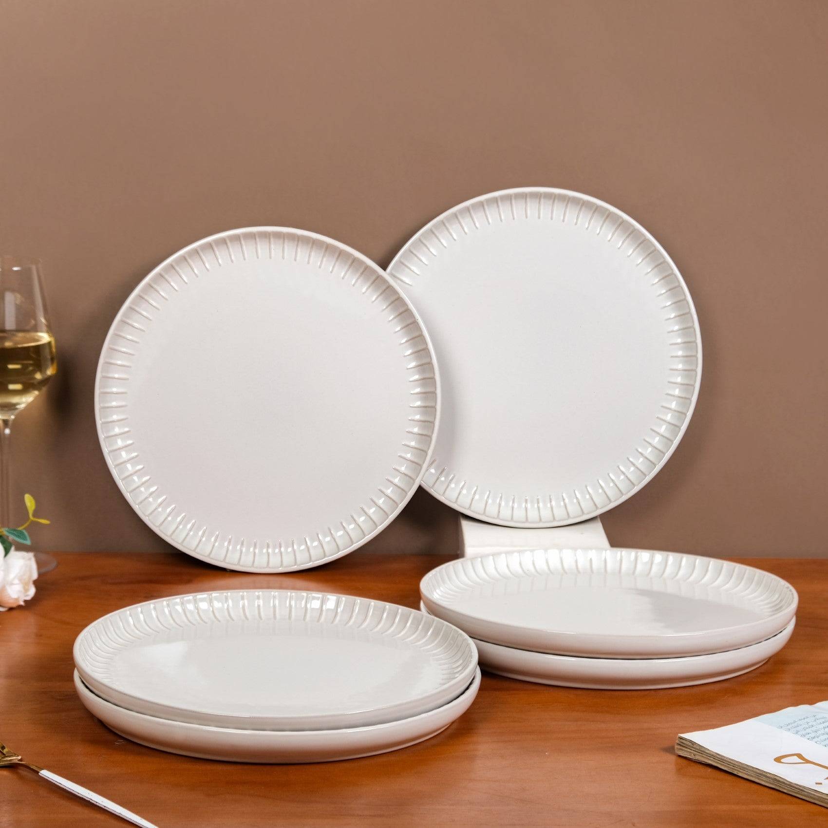 Set Of 6 Costola Ceramic Dinner Plate Grey 10 Inch buy only at ₹3540