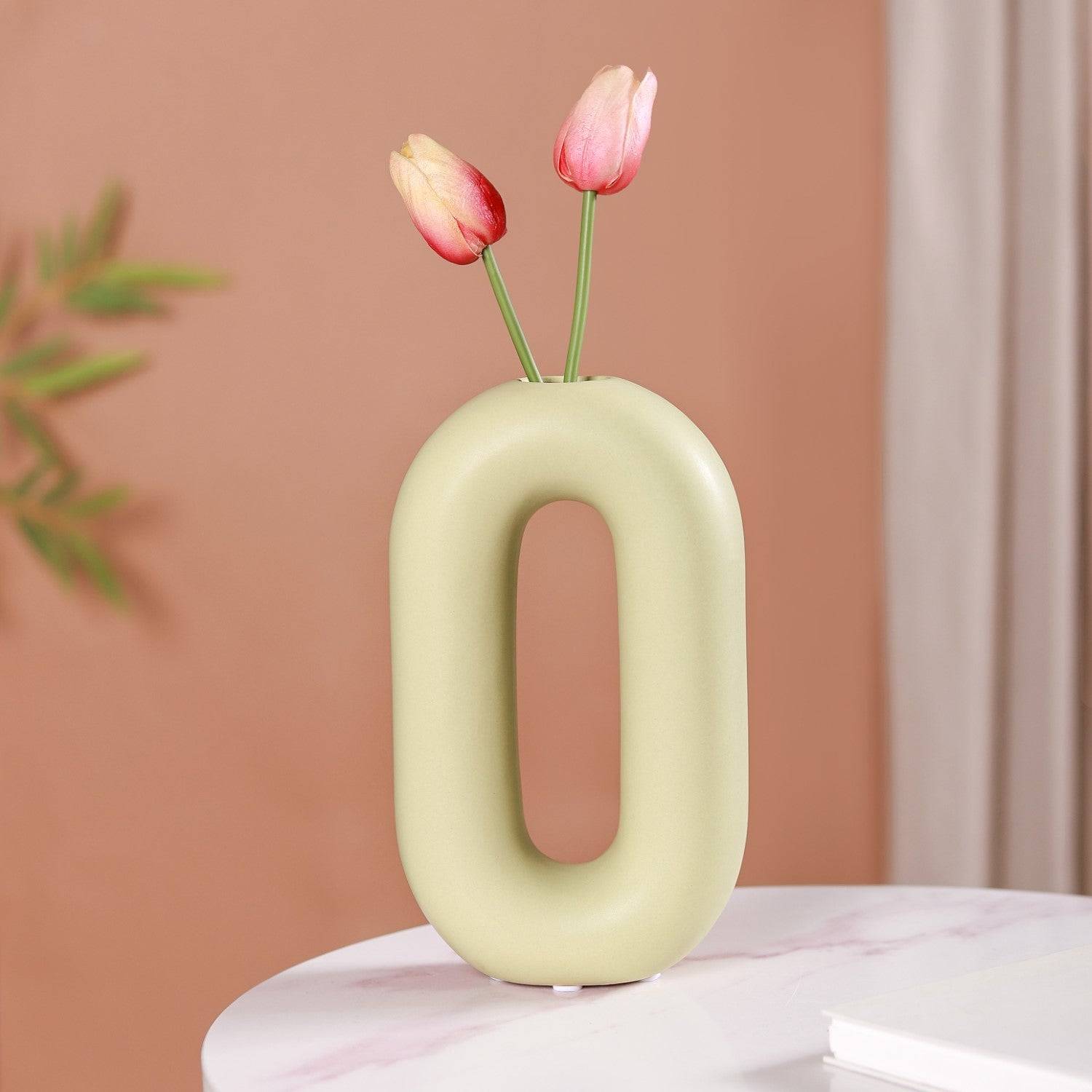 Donut Oval Vase Light Green