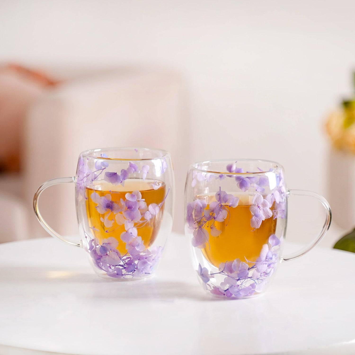 Double Wall Flower Inside Glass Insulated Mug Set Of 2 350ml buy only at ₹900
