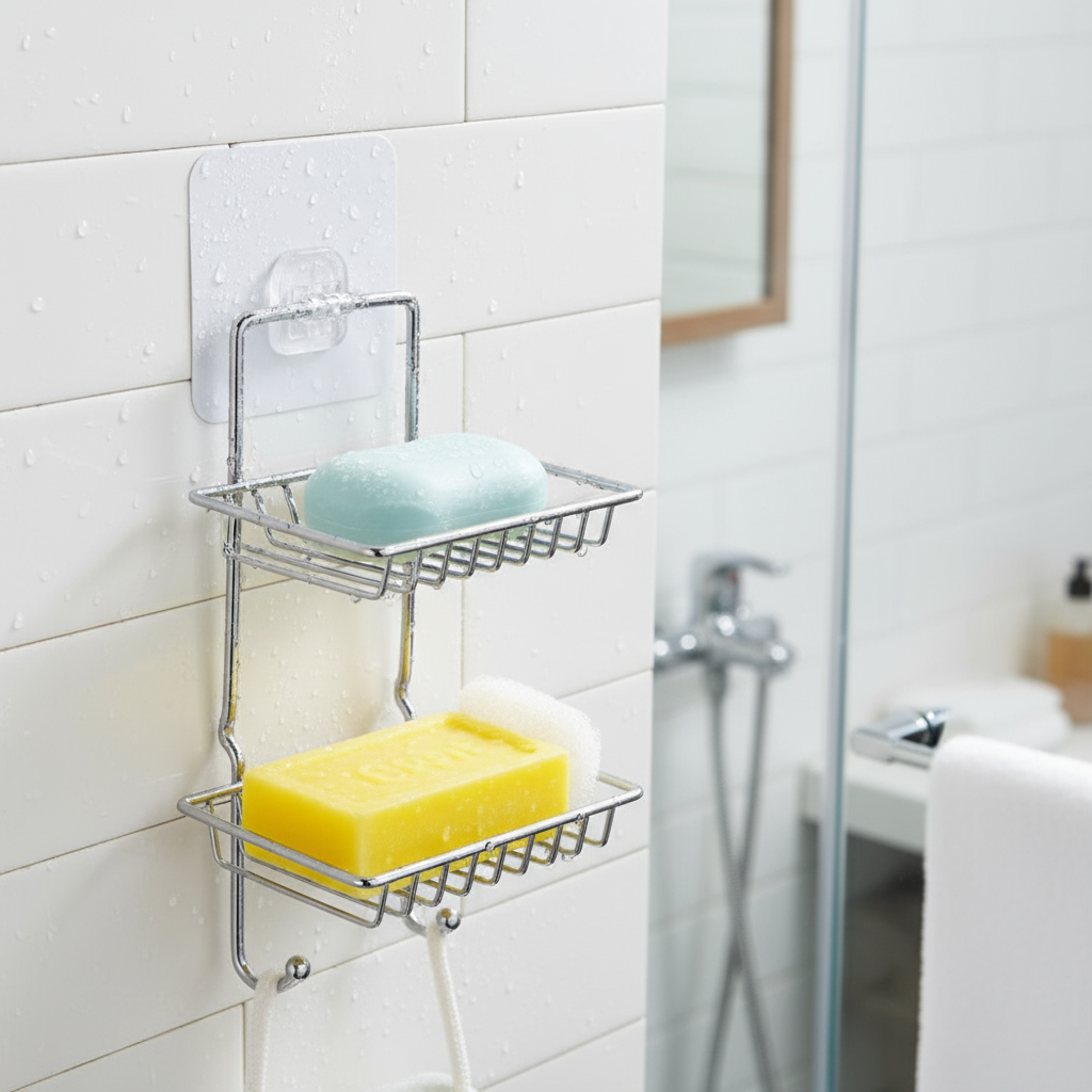 Double Layer Stainless Steel Soap Holder – Wall Mounted Bathroom Organizer with Drain Tray for Soap Buy @ ₹199