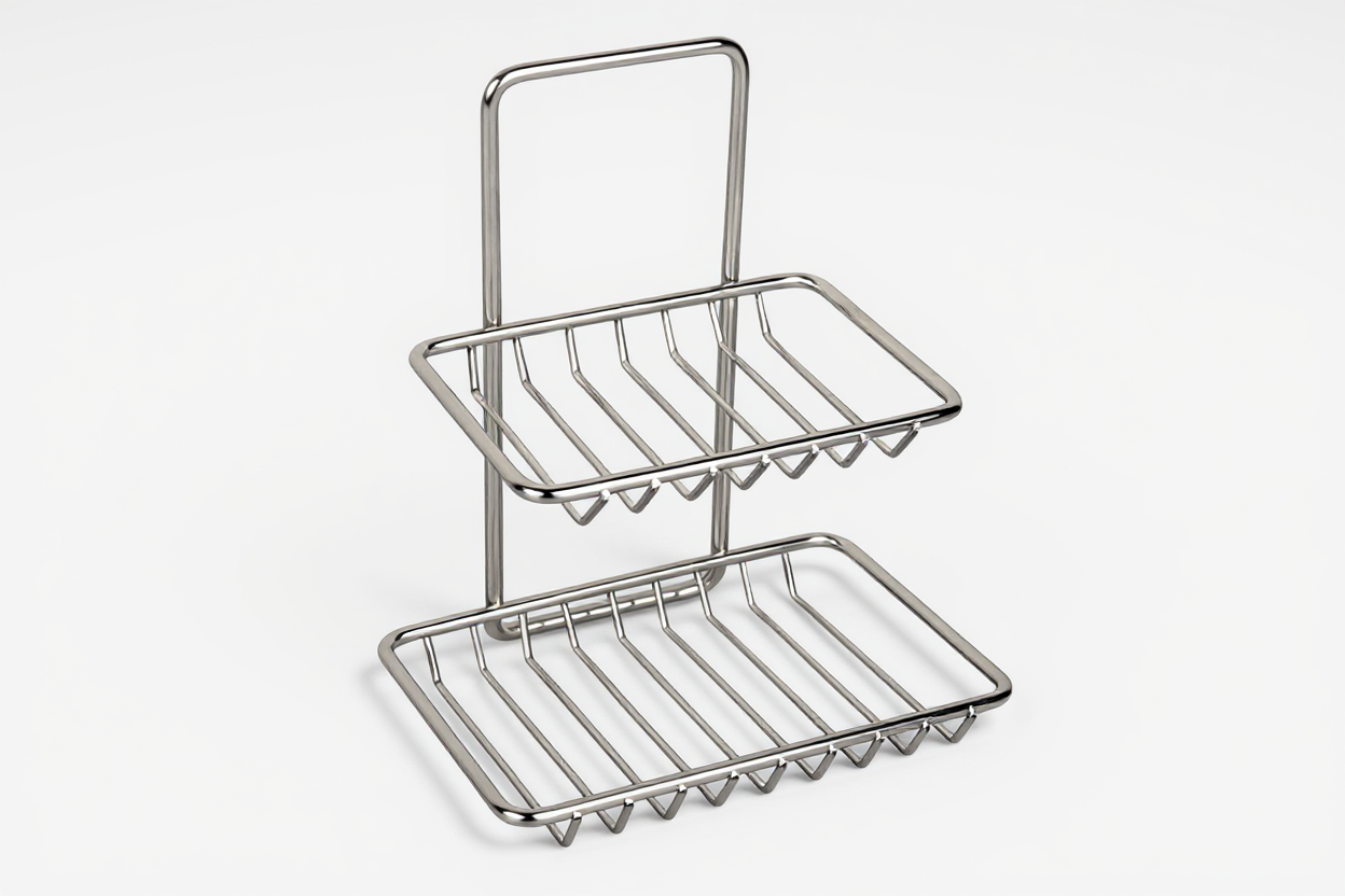 Double Layer Stainless Steel Soap Holder – Wall Mounted Bathroom Organizer with Drain Tray for Soap Buy @ ₹199