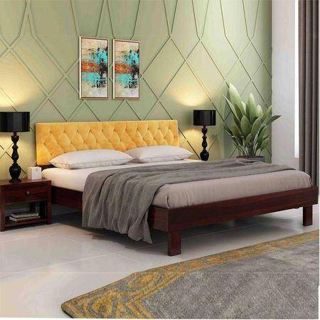 Charles Sheesham Wood King Size Bed Non Storage Walnut Finish (72 x 78 inches)