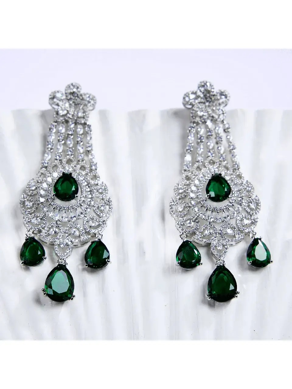 Sayda Jewels Graceful Green Elegance Earrings ER-SR-195 Buy @ ₹3080