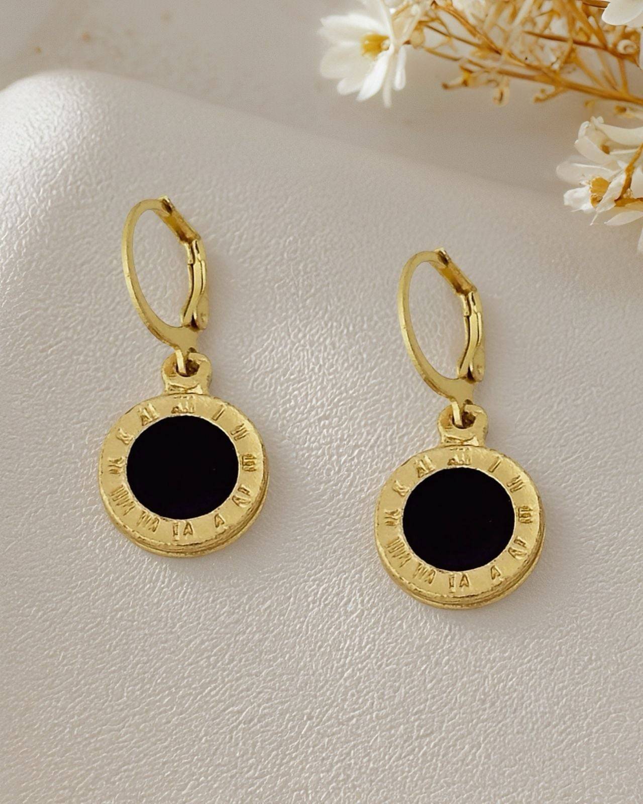 Black Roman Clock Earrings buy only at ₹99