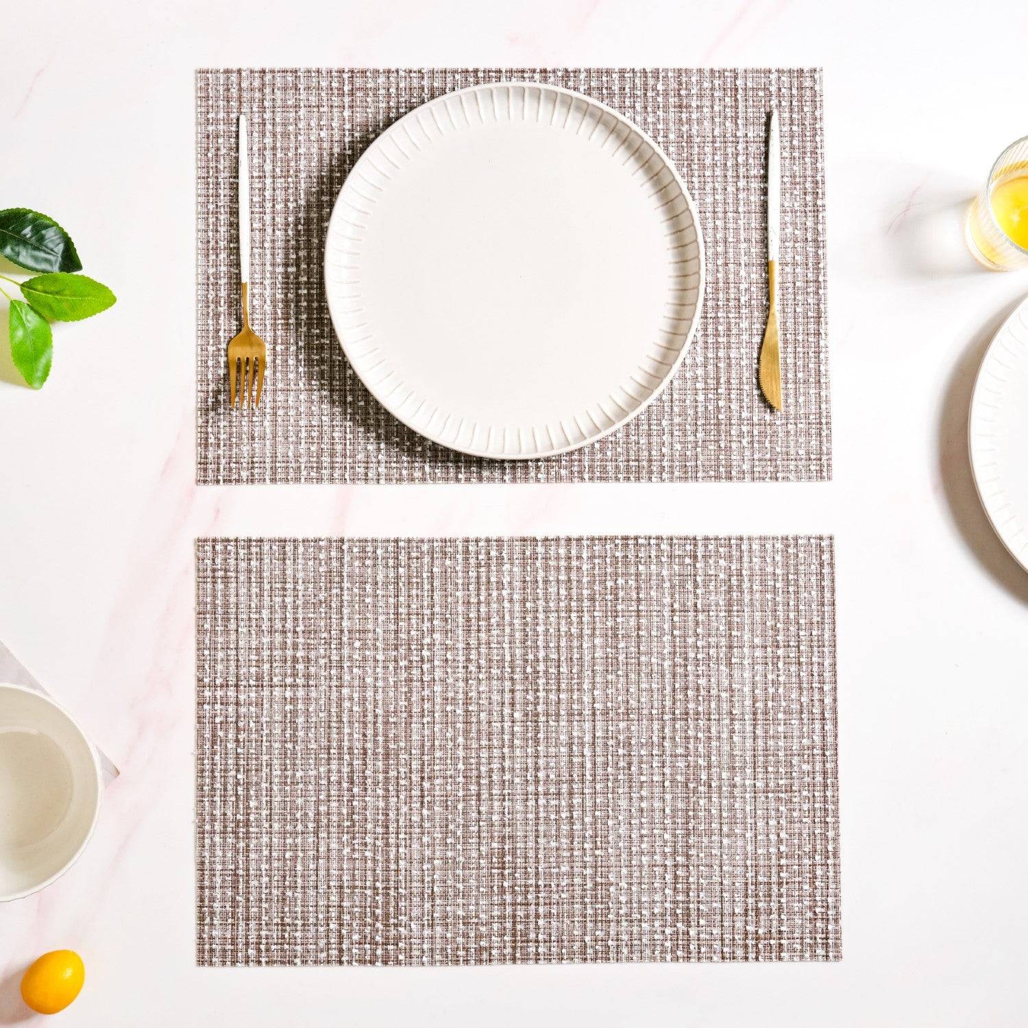 Brown Sheen Mat Set Of 6