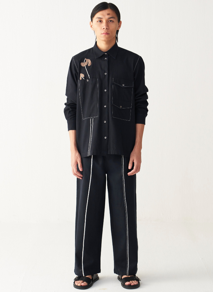 Embroidered Detail Pants