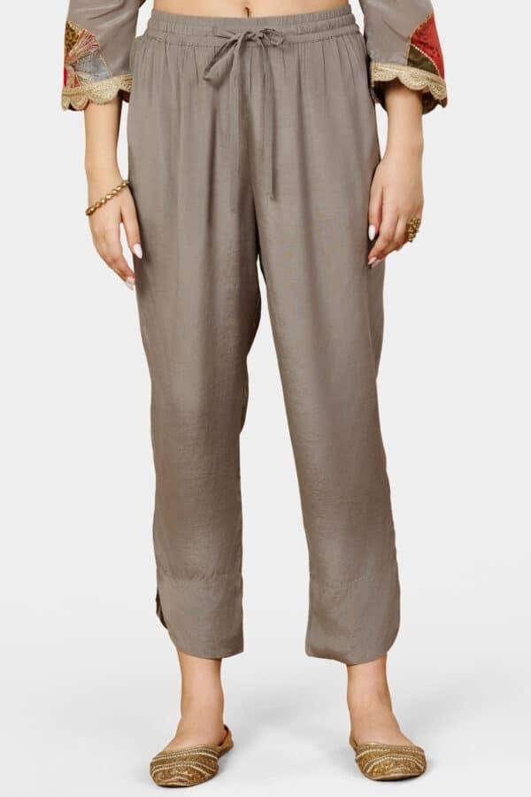 Elegant Grey Shantoon Palazzo