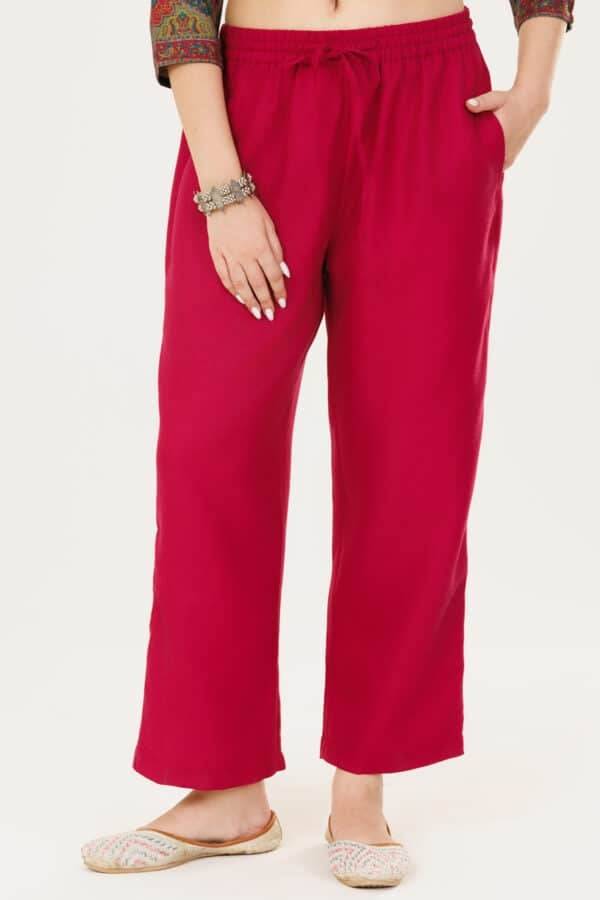 Red Winter Palazzo in Pashmina