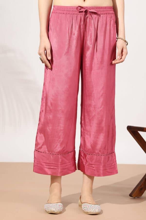 Coral Solid Shantoon Palazzo