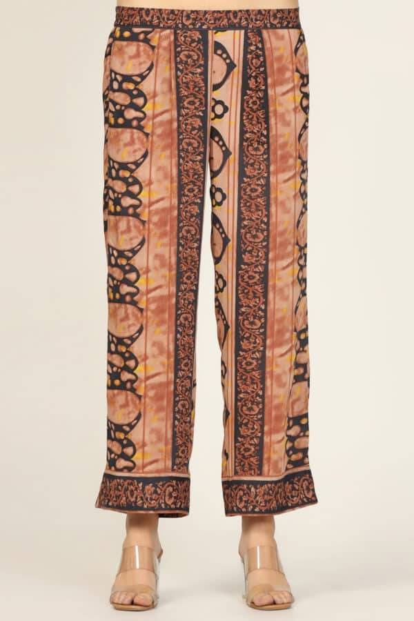 Orange Printed Cotton Co-Ord Pant