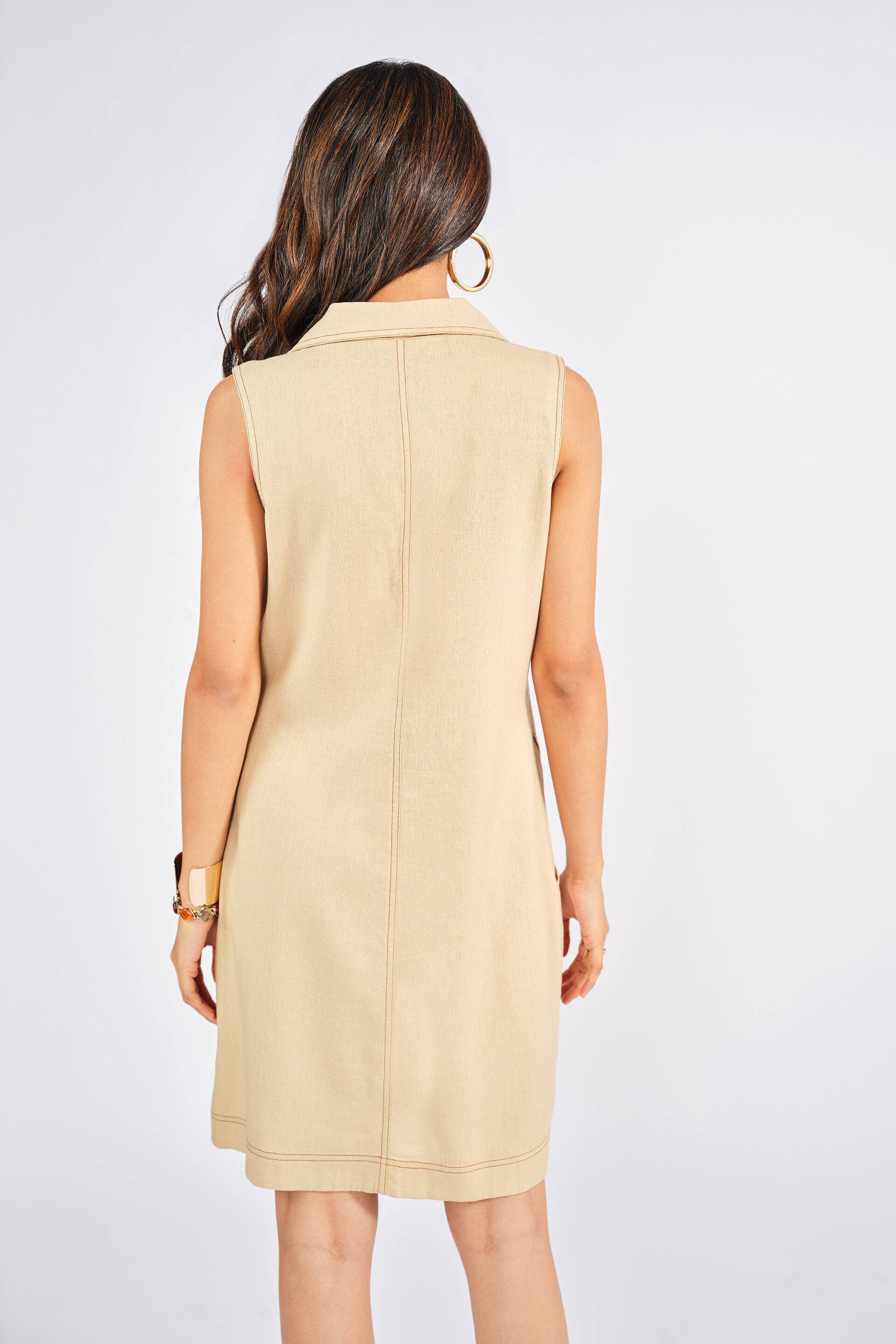 Brio Beige Shift Dress Buy at ₹3290