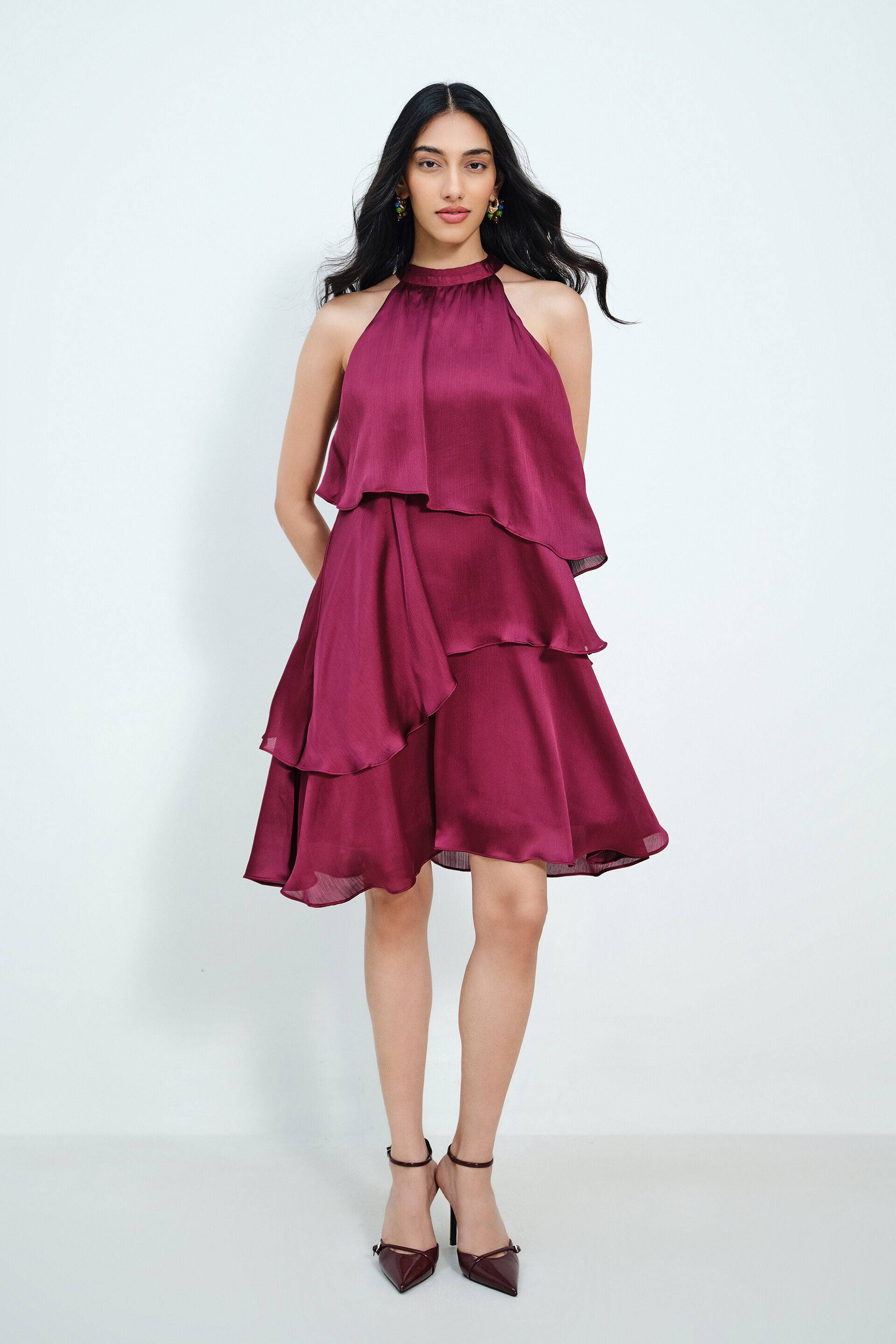 Merlot Tiered Dress Buy at ₹4990