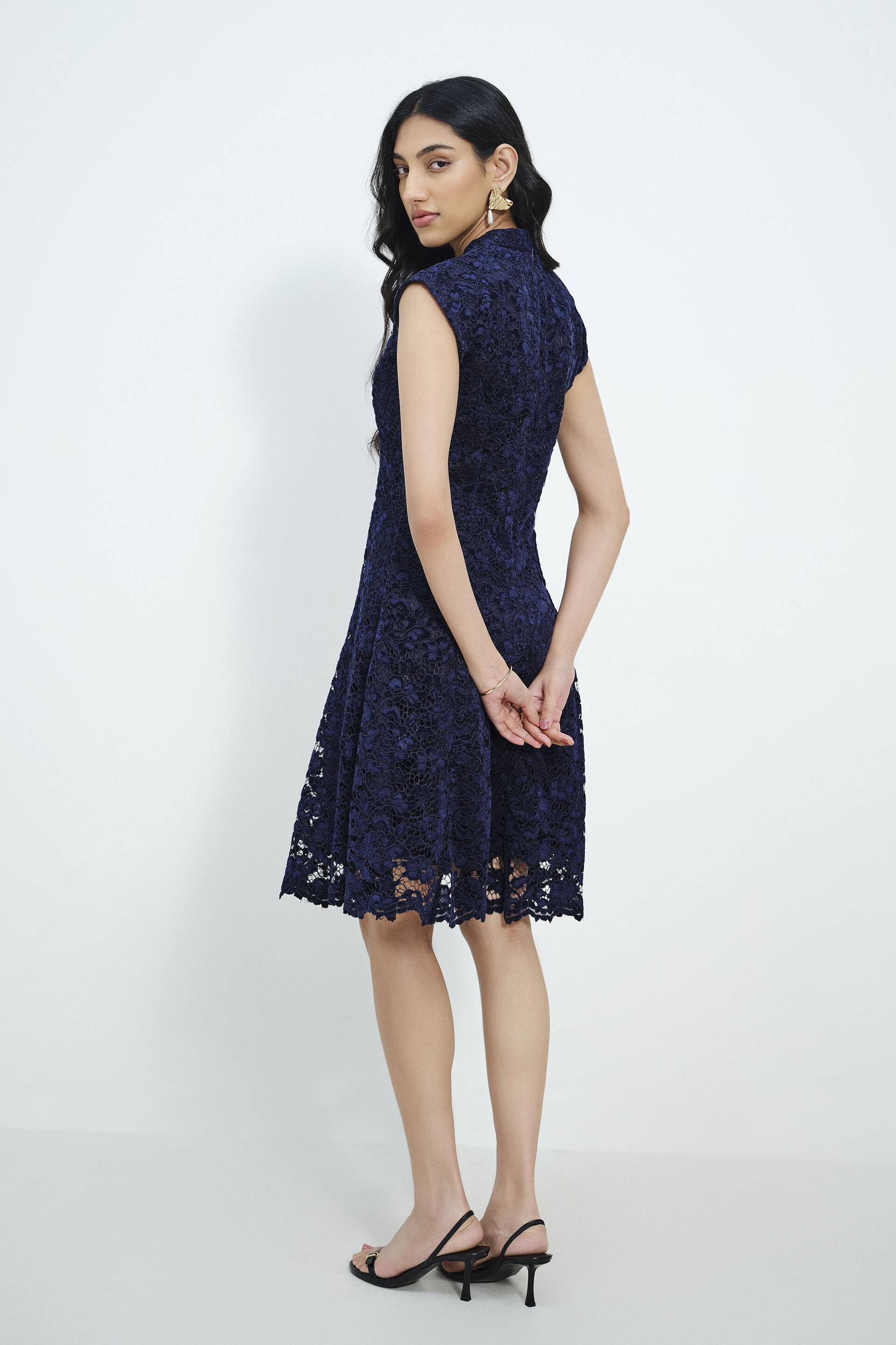 Blue Garden Lace Dress Buy at ₹5490