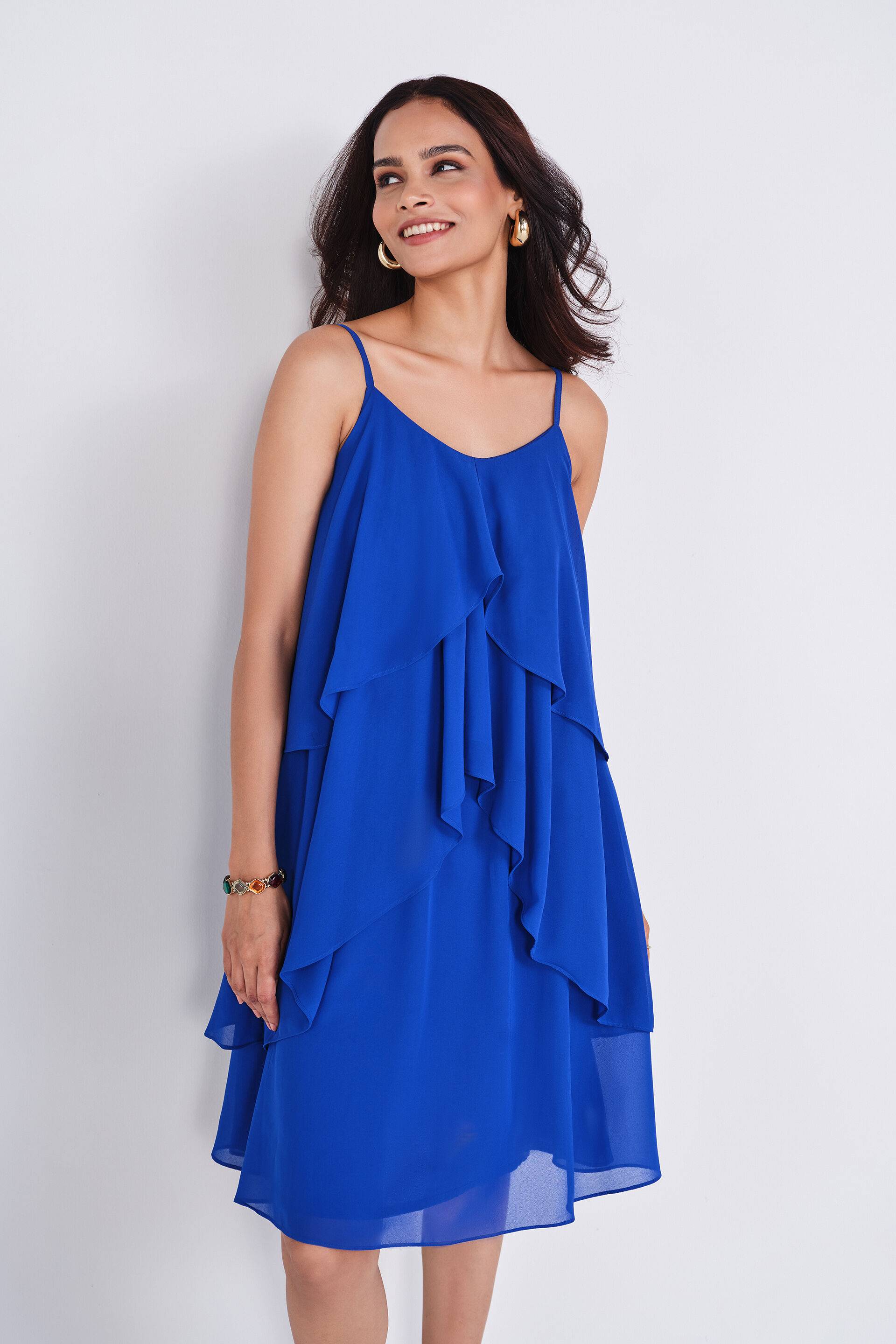 Blue Flounce Dress Buy at ₹3990